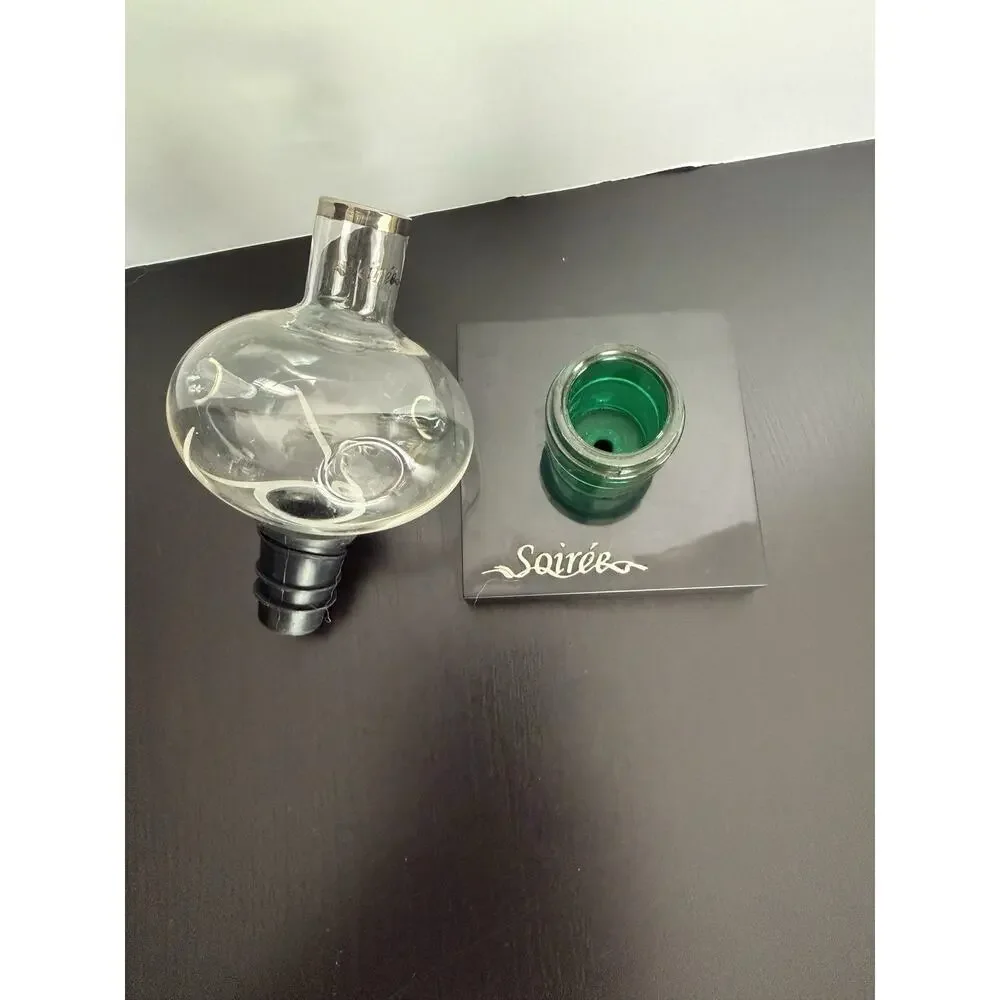 Soiree Premier In-Bottle Wine Aerator Etched Glass/ Blown Glass with stand